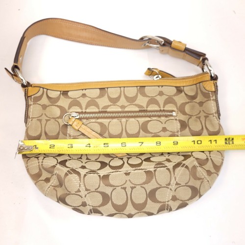 Coach Hobo Style F13114 Signature kleine Schultertasche Geldbörse Schnalle Riemen - Bild 7 von 10