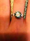 Promise Ring Elegant 925 Silver Certified 3.00 Ct Green Moissanite Solitaire
