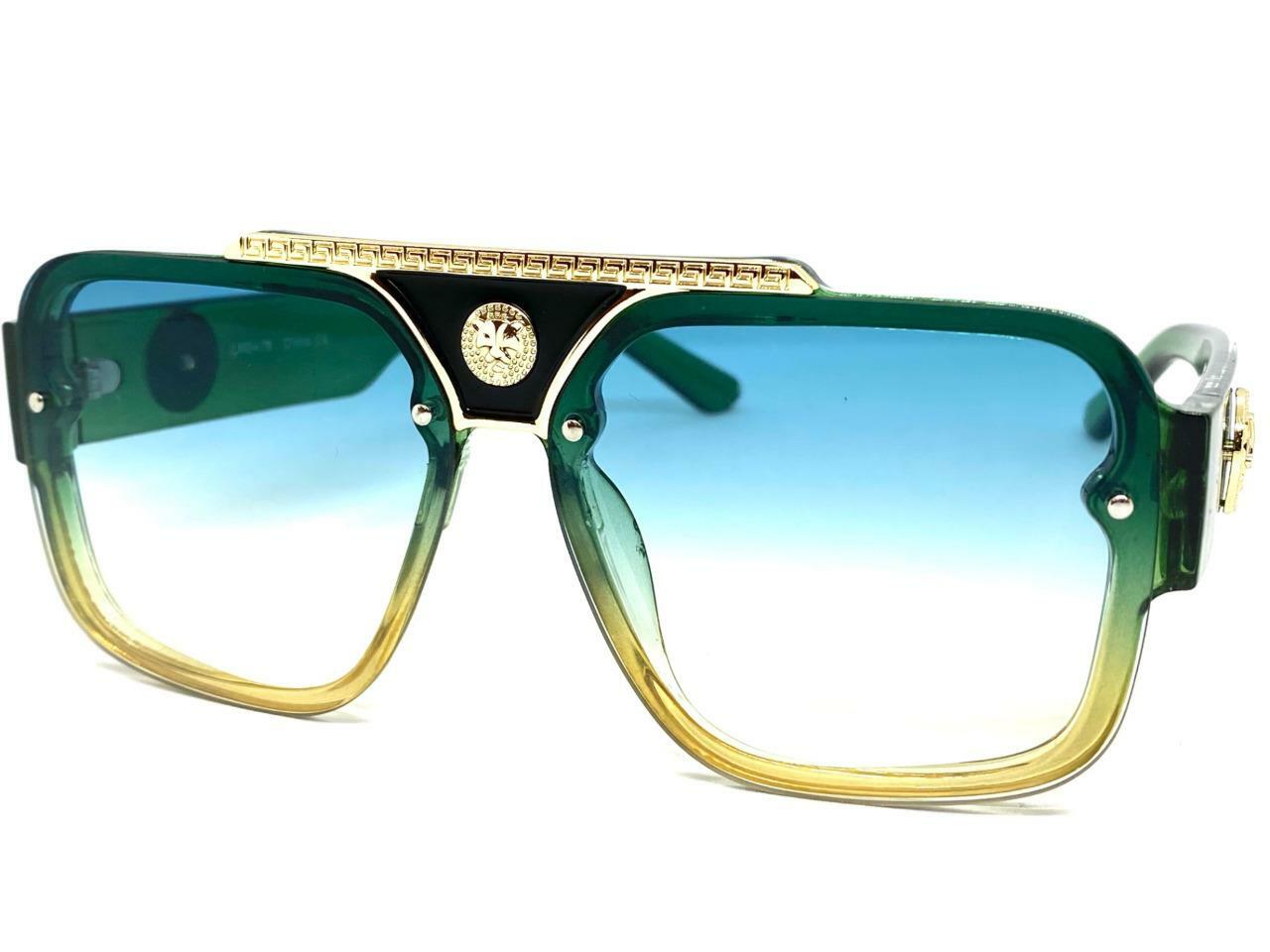 Mens Women Classic Elegant Retro Modern Party Club Raver SUN GLASSES Green Frame image 2