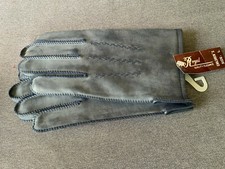 Vtg Royal Children's Jelmin Vinyl Gray/Blue Gloves Fleece Lining - Size L - NOS