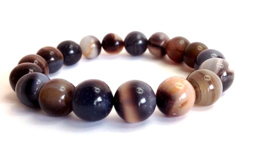 Hombre y Mujer Multicolor Ágata Gema Natural Cuenta Joyería Pulsera Elástica - Imagen 3 de 3