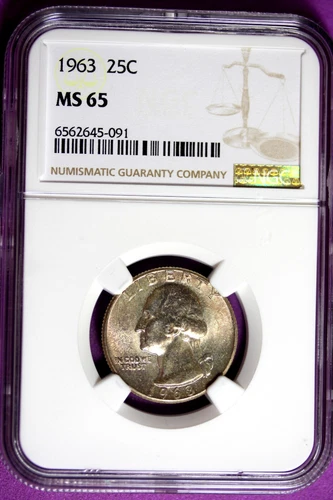1963 NGC MS65 Washington Quarter #B35237