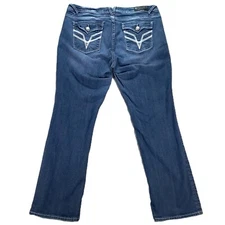 VIGOSS Jean Womens 38x31, Tag 20 Fit Bootcut Flap Pockets Blue Stretch Western