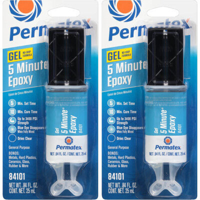 Permatex 5-Minute General Multi-Purpose Epoxy Gel Set Clear 1.68oz (2x0.84oz)