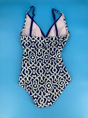 Tommy Bahama Nautical One Piece Swim Suit USA 4, Ruched Front / Flattering - Picture 3 of 5