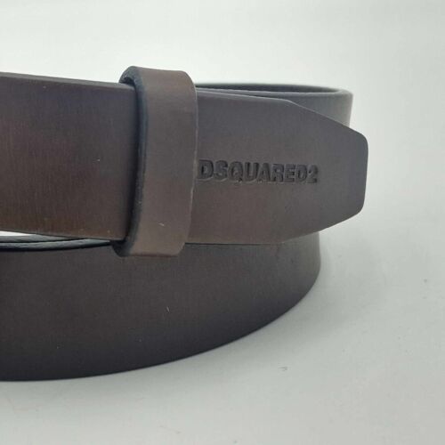 Cintura DSQUARED2 in pelle marrone con vacchetta taglia 110/40-44 D2 D Squared2 prezzo consigliato £255 - Foto 3 di 6