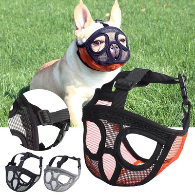 Maulkorb Für Hunde Mit Kurzer Schnauze – Atmungsaktives Mesh, Verstellbar, Für Bulldoggen, Mops & ähnliche Rassen