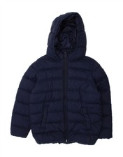 BENETTON Giacca Imbottita con Cappuccio Ragazzo 8-9 Anni Grande Blu Navy Poliestere DR03