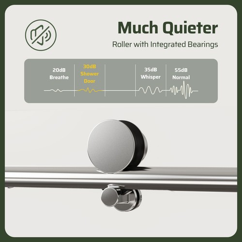 50-54"W*76"H Single Sliding Soft-Close Shower Doors , 5/16"Tempered Glass,Chrome - Picture 2 of 8