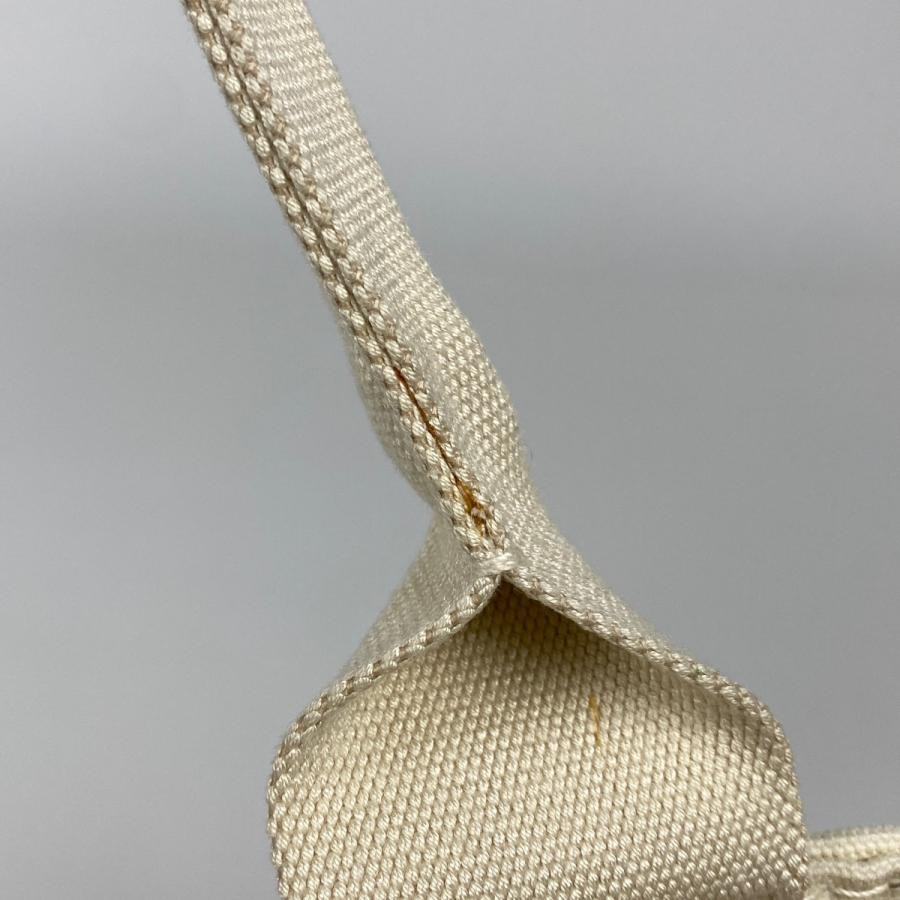 PRADA Canapa Tote Handbag Plate Canvas White 35cm #BS1985 thumbnail 5