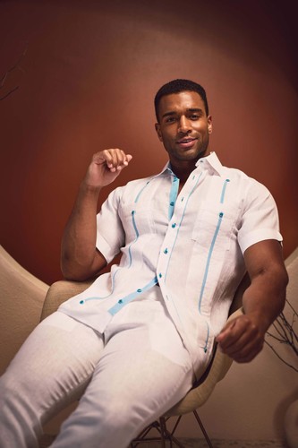 Camisa Mojito Para Hombre 100% Lino Guayabera Chacabana Manga Corta con Estampado Borde A - Imagen 3 de 19