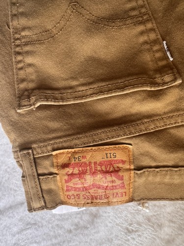 Levis Denim Shorts Adult W32 Brown Jorts Y2K Relaxed Dad Red Tab Wash Mens 511 - Picture 12 of 17