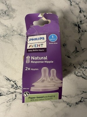 Philips Avent Natural Response Baby Bottle Nipples Size 1 Extra Slow Flow 2-Pack