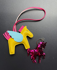 Unicorn Key Chain Keychain Multicolor Sequin Faux Leather Womens Novelty