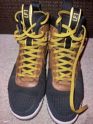 Nike Lunar Force 1 Duckboot Men's High Top Leather Lace Up Sneaker Brown