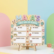 Preschool First Day of School Sign Personalized Name, Back to School Photo Prop