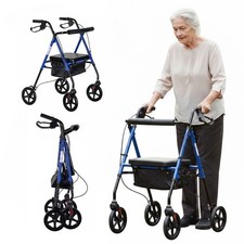 deambulatore per anziani girello alluminio con ruote seduta e freni pieghevole