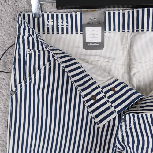 G-STAR RAW ELWOOD X25 MEN 5622 3D TAPERED W31 L32 HICKORY STRIPE MARINE PHARRELL - Picture 7 of 9