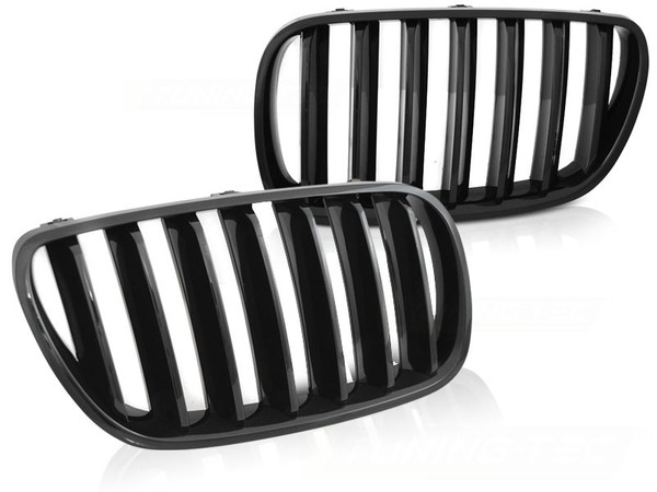 Frontgrill Nieren Set FüR BMW X3 E83 LCI 2006-2010 Schwarz Glanz-image