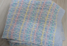 Beacon Vintage Cotton Waffle Weave Baby Blanket blue Pastel Pink Yellow Striped