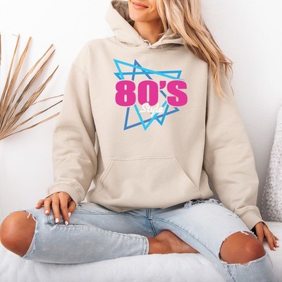 80s Style 1980s Retro Decades Damen Hoodie Grafik Pullover Kapuzenpullover