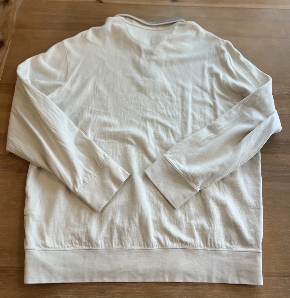 Polo Ralph Lauren Performance Pullover Hombres XL Marfil Cuarto Cremallera Manga Larga Poni Foto 2 de 4