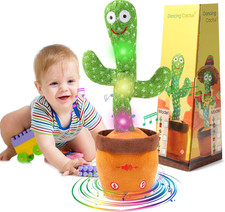 Dancing Cactus Repeat Talk Sing Glow Interactive Plush Toy for Kids USB USA