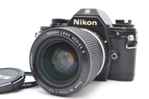 Nikon EM analoge 35-mm-Spiegelreflexkamera mit Objektiv 36–72 mm f/3,5 manueller Fokus schwarz Exc+5 - Bild 1 von 16