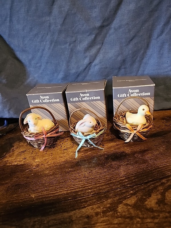 Avon Easter Basket Ornaments - Lamb, Bunny, Duck