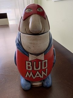 Vintage Bud Man Beer Stein Ceramarte Brazil 1st Series 1975 Anheuser Busch