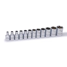 Steelman 12-pc 1/4 in. Drive Shallow Depth 6-pt Chrome SAE Socket Set 78154