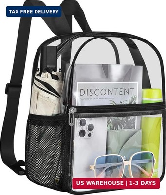 Clear Backpack for Stadium Events 12x12x6 Sports Backpack Mini Small for Fan