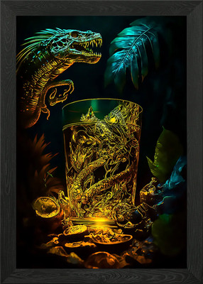 Monster Knochen gerahmtes Wandbild Poster Leinwanddruck Bild