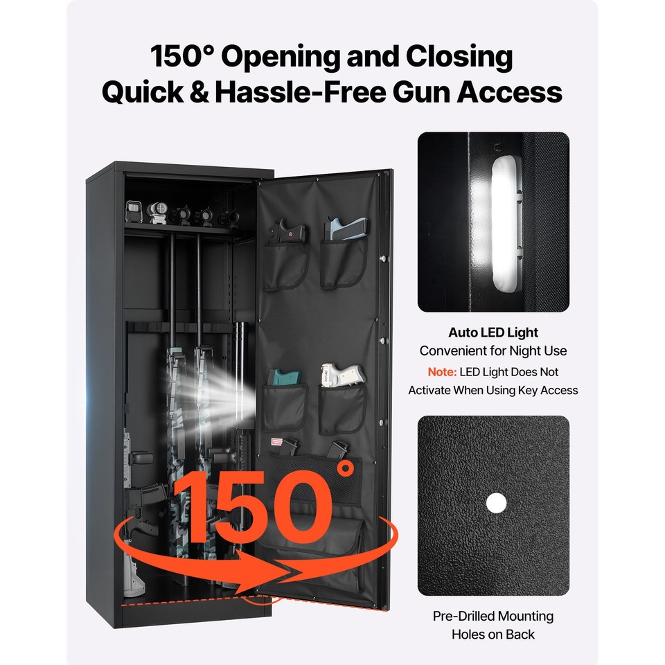 Uimoso 10-12 Rifles Gun Safe Rifle Safe with Lock Digital Keypad ...