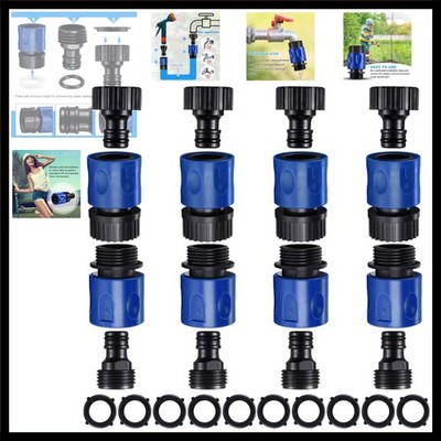 16 Pieces Garden Hose Quick Connector 3/4 Inch Plastic Water Hose Fittings Ma...