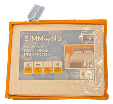 Simmons Full Size White Mattress Protector NIP Moisture Wicking Cleans-up Nice