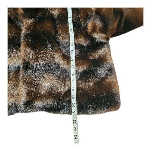 Vintage Attention Faux Fur Black & Brown Women's Faux Mink Stole - Size XL - Picture 5 of 10
