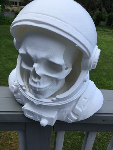 Custom 13" Astronaut Skull Helmet Display Bust Space Art Sculpture Unique Decor - Picture 10 of 18