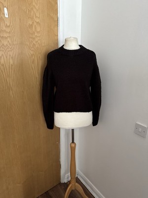 Damen H&M Divided Schwarz Cropped Boxy Pullover Pulli Puffärmel.