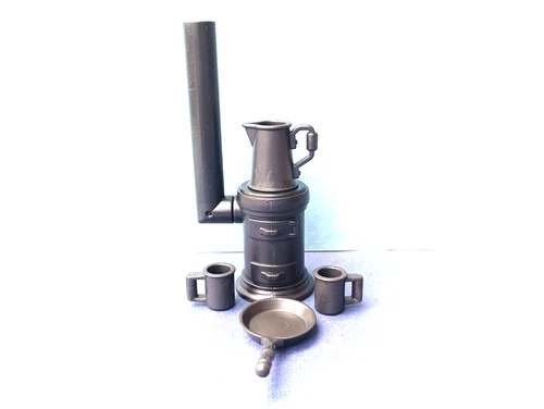Playmobil Western - black wood stove, / 2 cup coffee maker, black stove