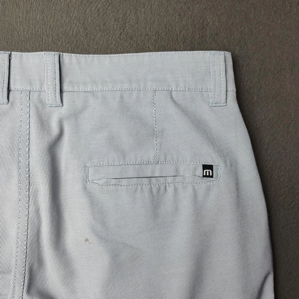Pantalones Cortos Travis Mathew Para Hombre 32 Azul Claro Golf Elastizados Cuadros Chino Rendimiento Foto 4 de 4