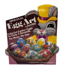Original Egg Art By SunHill 1981 Stock # 910 NOS NEW Egg Wrappers No Mess