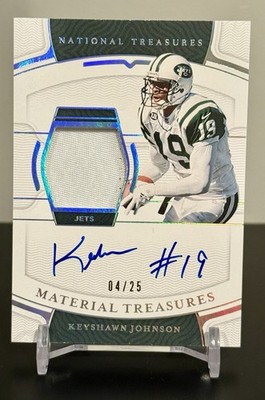 2021 Panini National Treasures Material Treasures Signature Keyshawn Johnson /25