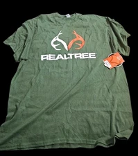 RealTree Active Men's XL Short Sleeve Green Logo Print T-Shirt New With Tags