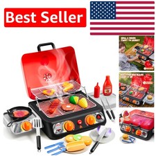 Interactive Kids BBQ Grill Playset - Safe, Fun Toy with Expandable Cooking Area