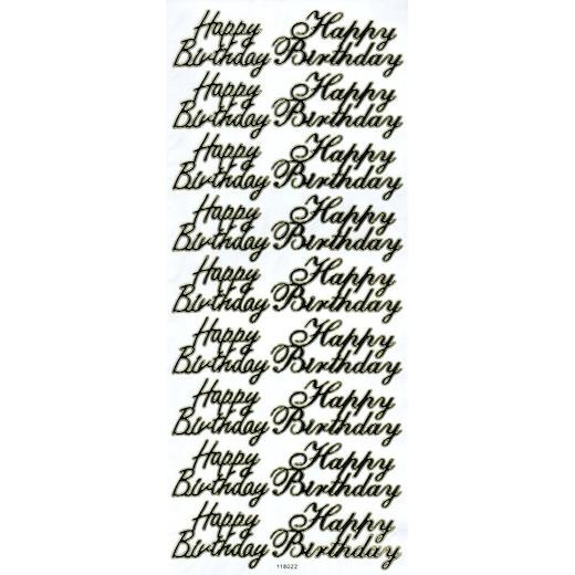 Habico Peel Off Stickers - Happy Birthday 118022 Gold