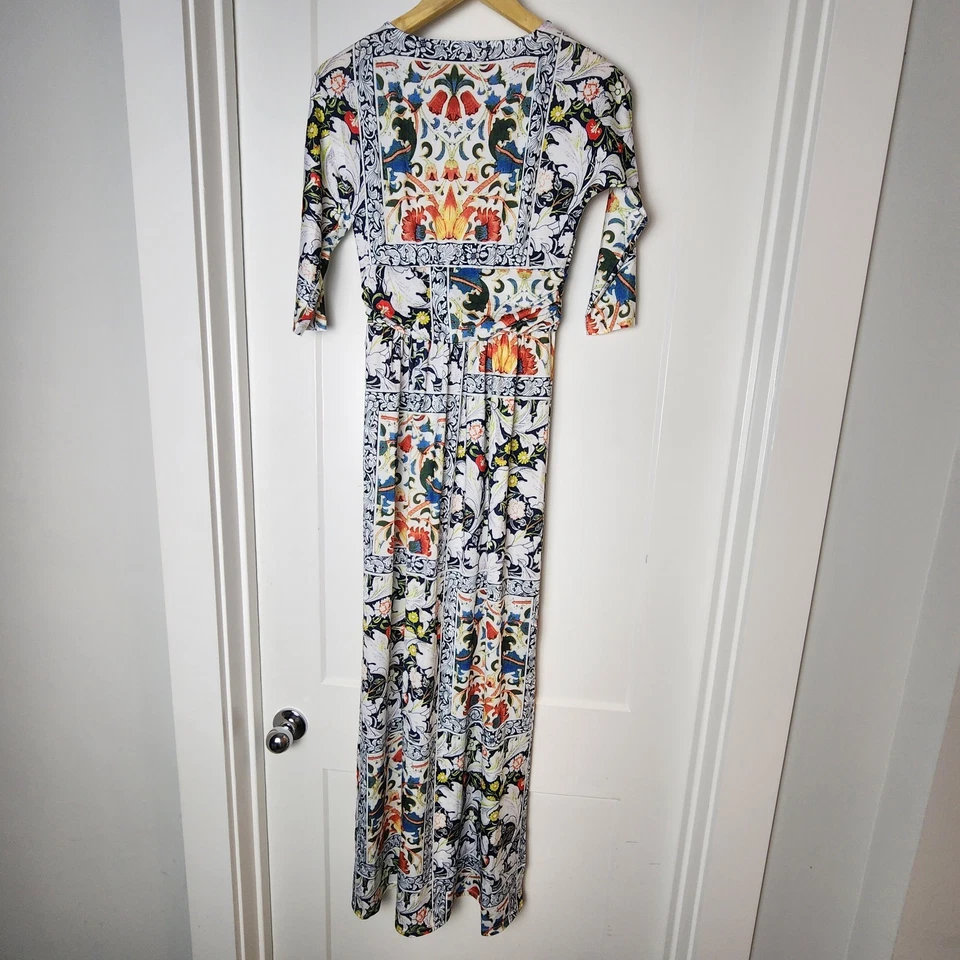 Maxi Vestido Boston Proper Tapestry 2 Floral Boho Cottagecore Prairie Resortwear Foto 3 de 4