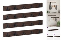 Kleiderhaken Garderobe Braun 60X7X8 Cm Massives Upgecyceltes Holz