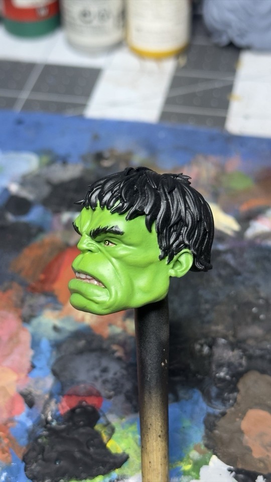 3D Printed Custom Painted Angry Hulk Head Sculpt for 1:12 Marvel ...