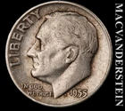 1955-D Roosevelt Dime- Silver- Scarce Better Date- No Reserve #L5403